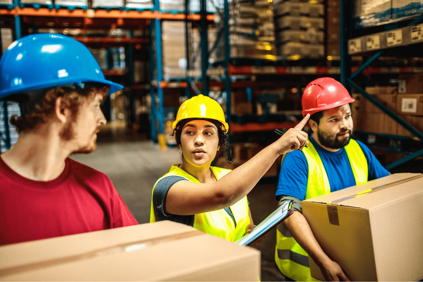 employees working in a warehouse