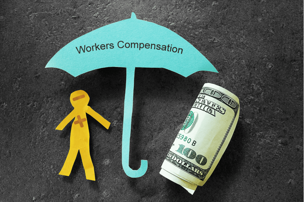 cut out umbrella and person signifying controlling workers compensation costs
