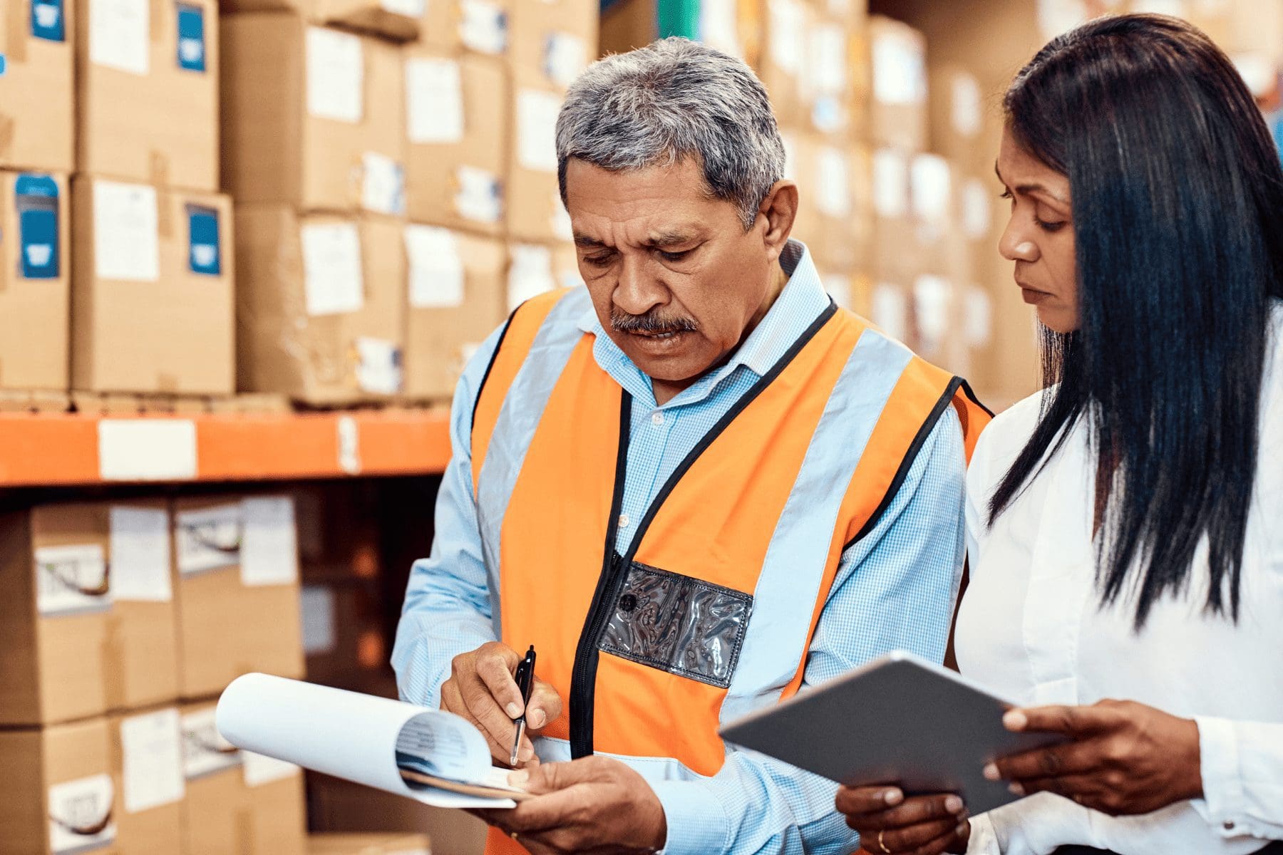 distribution center workers managing supply chain risks
